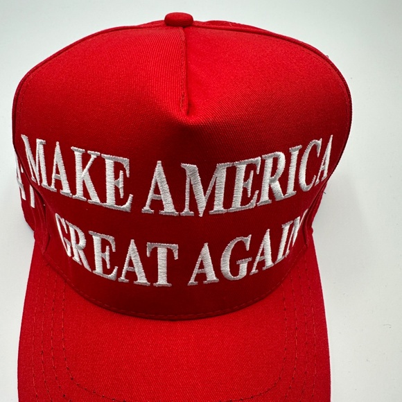 Cali-Fame Trump Make America Great Again Logo Red Trucker Hat Cap One Size - Picture 6 of 8